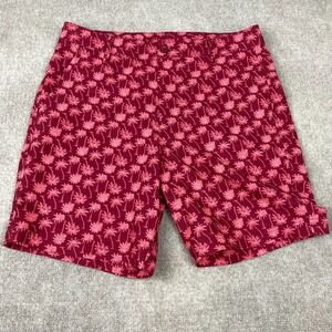 All In Motion Resort Board Hybrid Chino Shorts Mens Medium Red Palm Tree AOP
